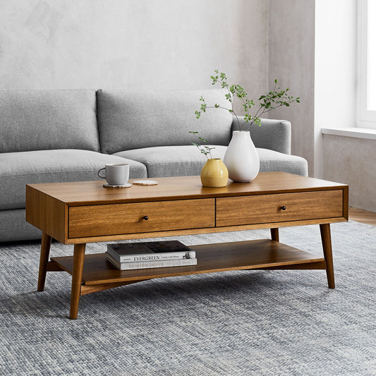 Wooden Center Table with Drawer for Living Room