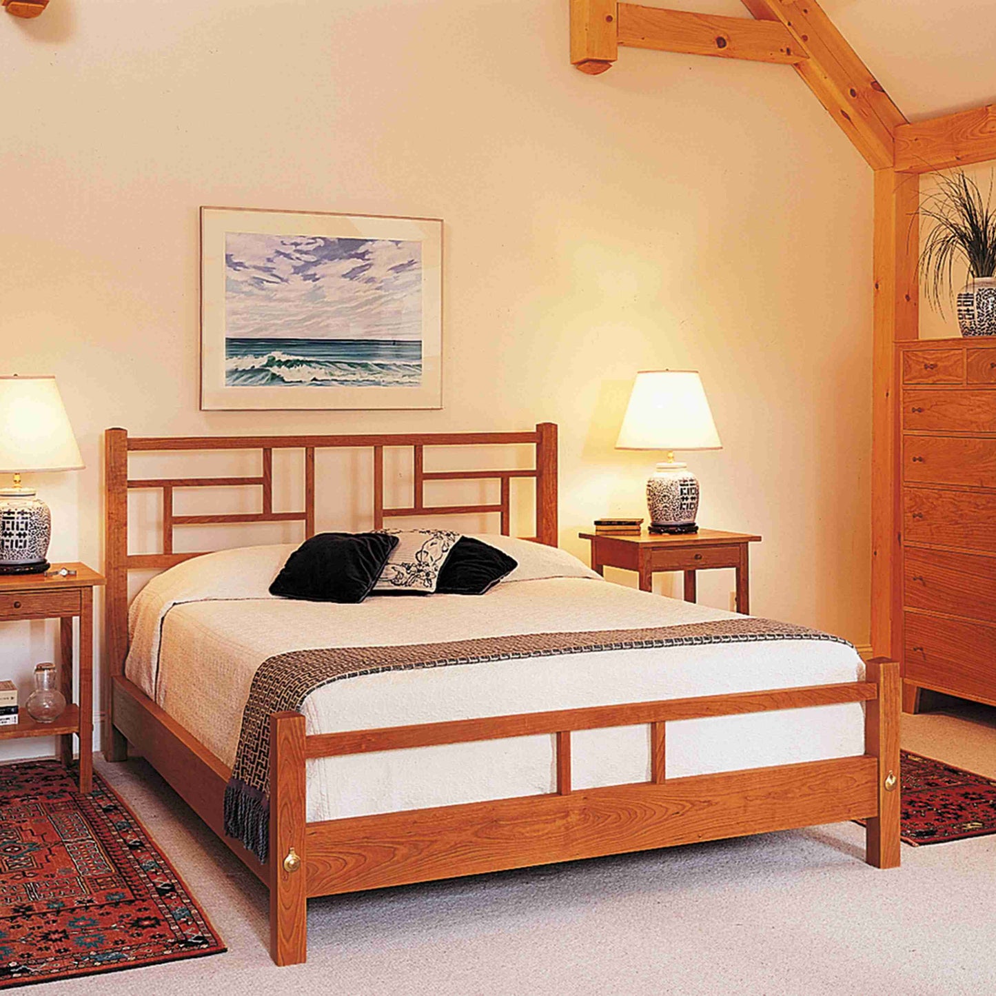Wooden Queen Size Bed without Storage for Bedroom