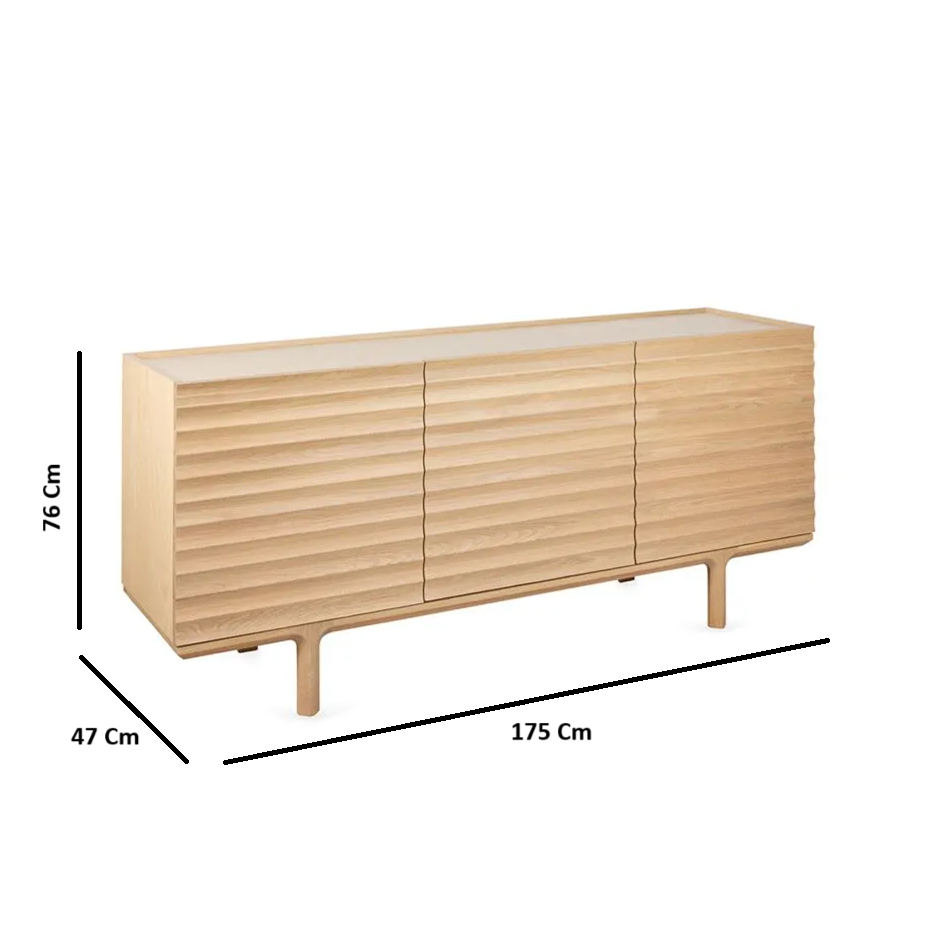 Solid Wood Sideboard Cabinet with Storage for Living Room