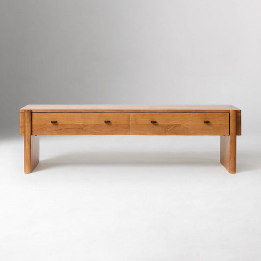 Solid Wood Storage Bench with Drawers