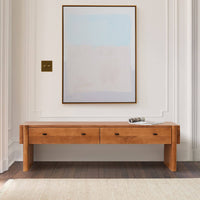 Solid Wood Storage Bench with Drawers