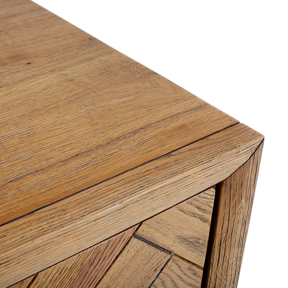 Wooden Bedside Table with 1 Drawer in Oak Finish