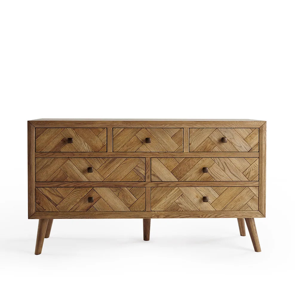 Wooden Chest of Drawer for Living Room in Natural Finish