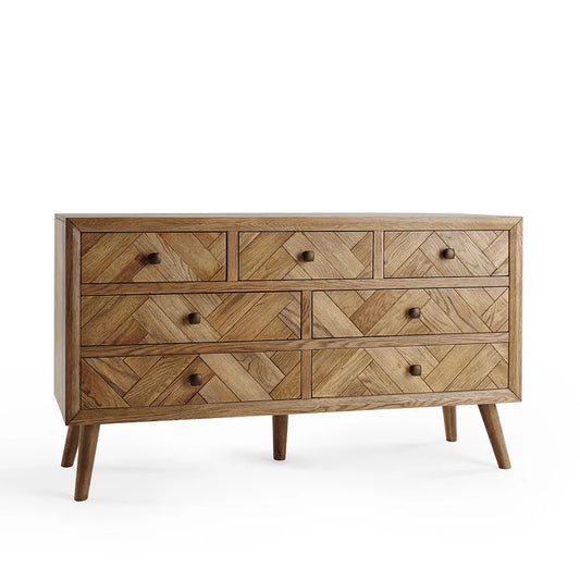 Wooden Chest of Drawer for Living Room in Natural Finish