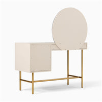 Wooden Dressing Table with Round Mirror