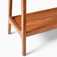 Wooden Marble Top Side Table with Wooden Base