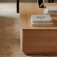 Solid Wood Coffee Table with Drawer for Living Room