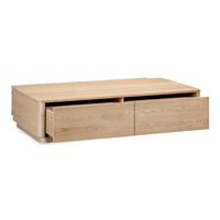 Solid Wood Coffee Table with Drawer for Living Room