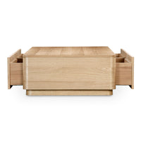 Solid Wood Coffee Table with Drawer for Living Room
