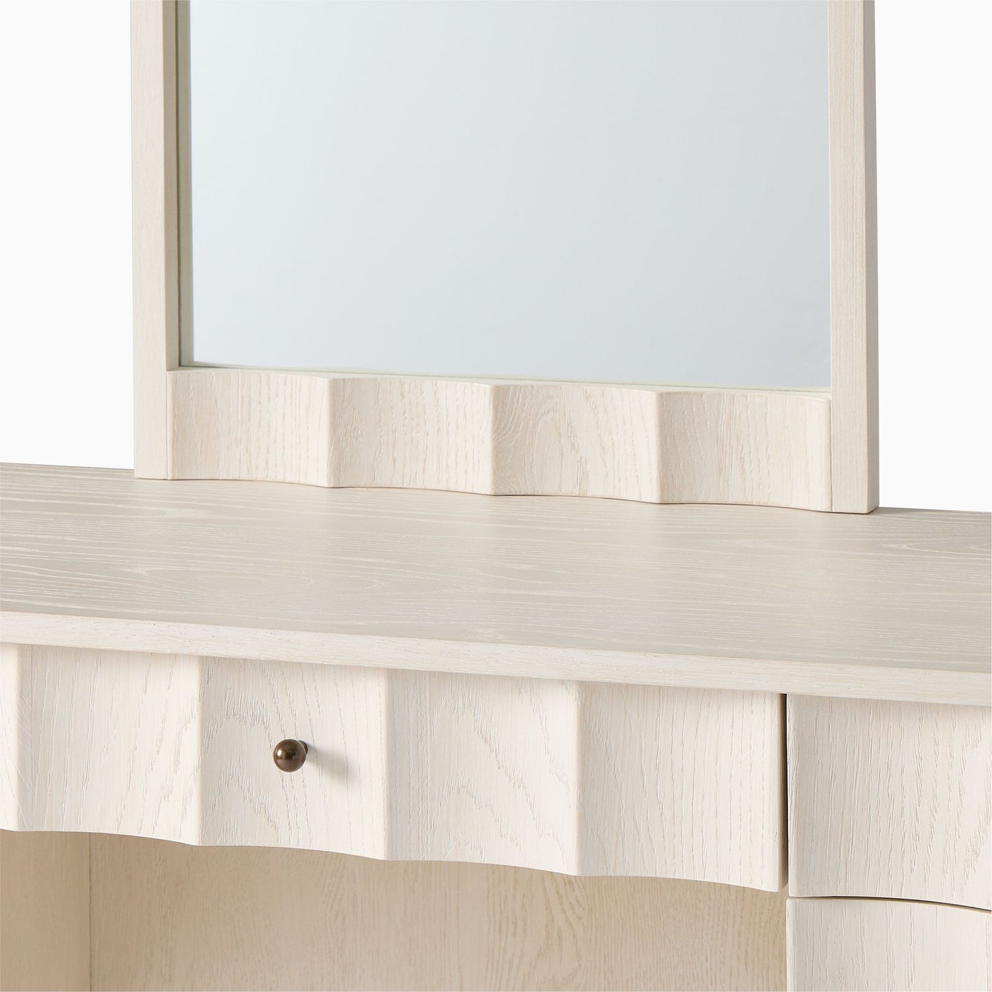 Solid Wood Dressing Table with Mirror for Bedroom
