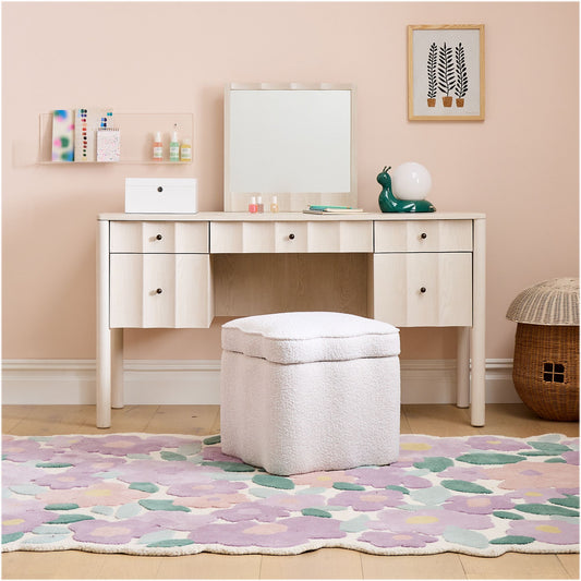 Solid Wood Dressing Table with Mirror for Bedroom