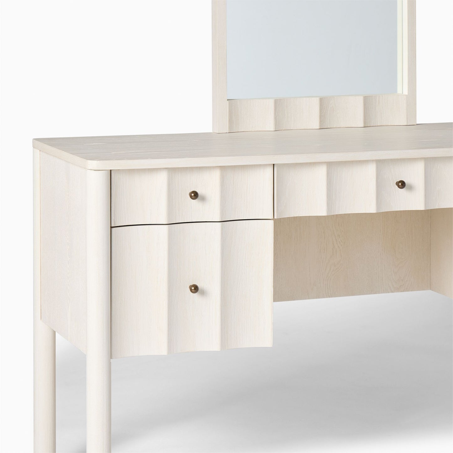 Solid Wood Dressing Table with Mirror for Bedroom