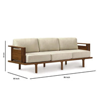 Wooden Sofa Set 3-Seater for Living Room
