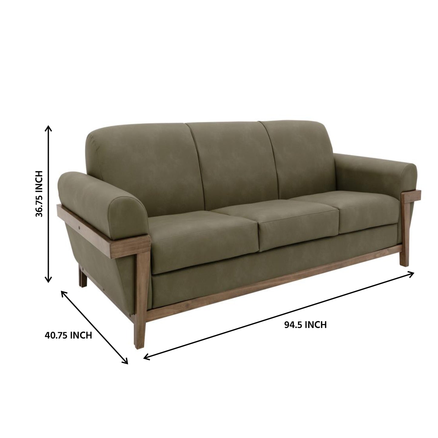 Wooden Upholstery 3-Seater Sofa Set for Living Room