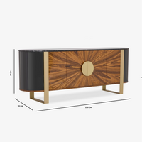 Solid Wood Sideboard Cabinet with Drawers for Living Storage