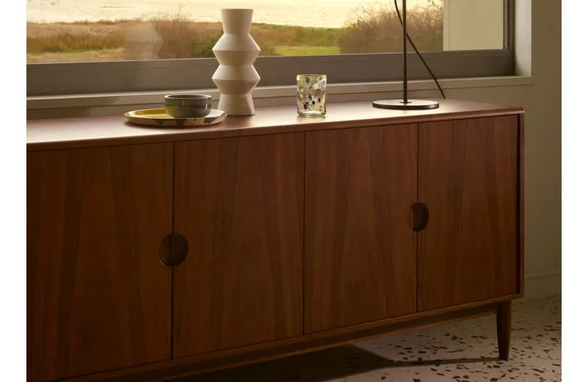 Solid Wood Sideboard Cabinet with Drawer Storage for Living Room