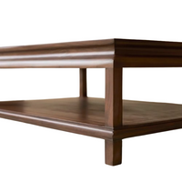 Wooden Coffee Table with Molded Edge & Shelf