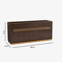 Solid Wood Sideboard Cabinet with Storage for Living Room