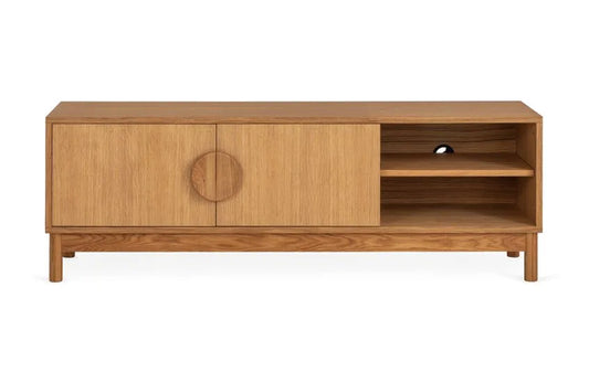 Solid Wood TV Unit for Entertaiment Space in Natural Oak Finish